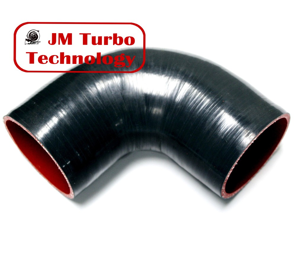 Godspeed Turbo Intercooler 3 to 4 Inch 90 Degree Reducer Silicone Hose Black Color 